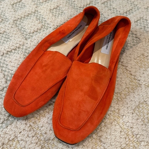 Andrea Carrano Mare Loafers Orange NWOT size 11 / 42 Made in Italy quiet luxury - Picture 8 of 11